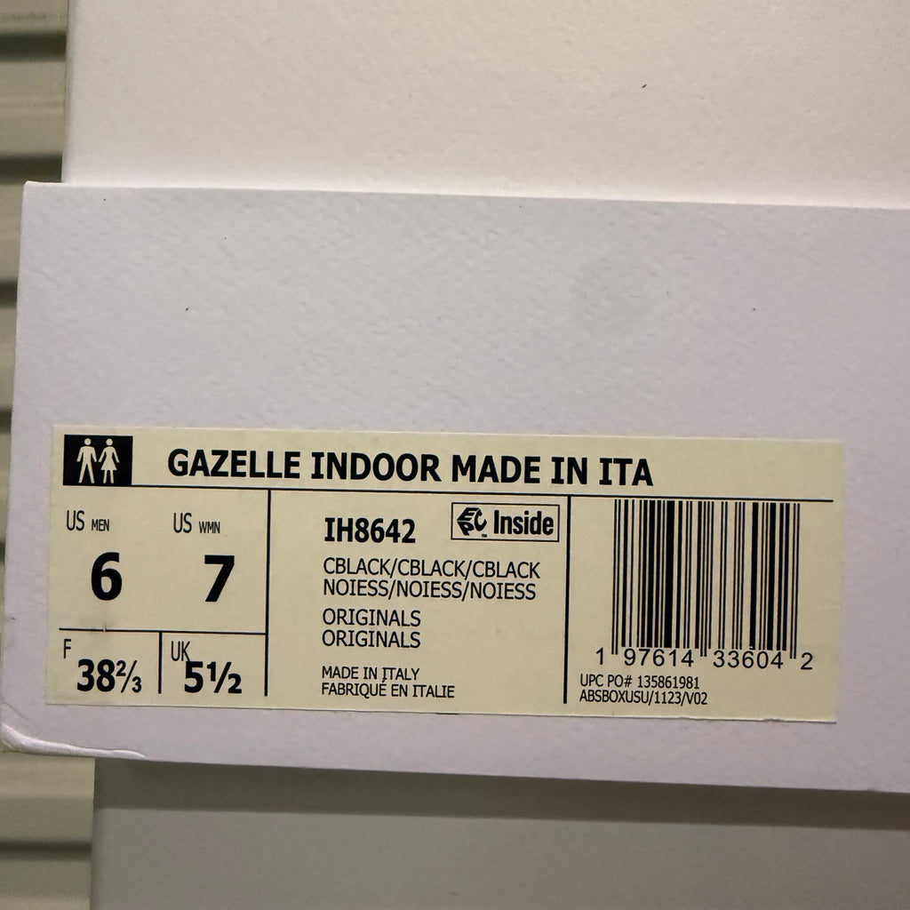 ADIDAS MADE IN ITALY MEN'S 6 PREMIUM GAZELLE INDOOR BLACK LEATHER IH8642