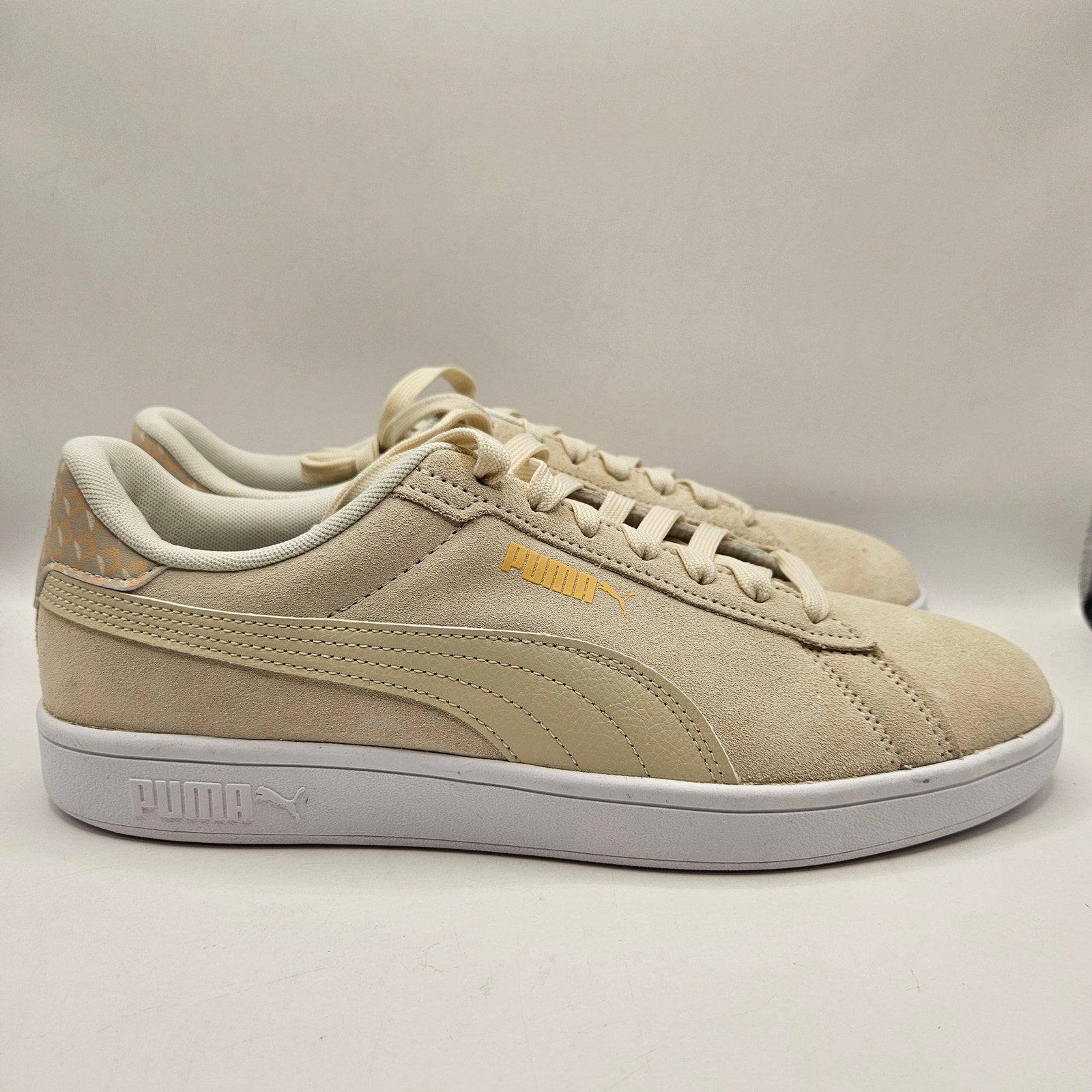 PUMA MEN'S 9.5 SMASH 3.0 GEOMETRIC TAN SUEDE SNEAKERS 403485-01 NWOB
