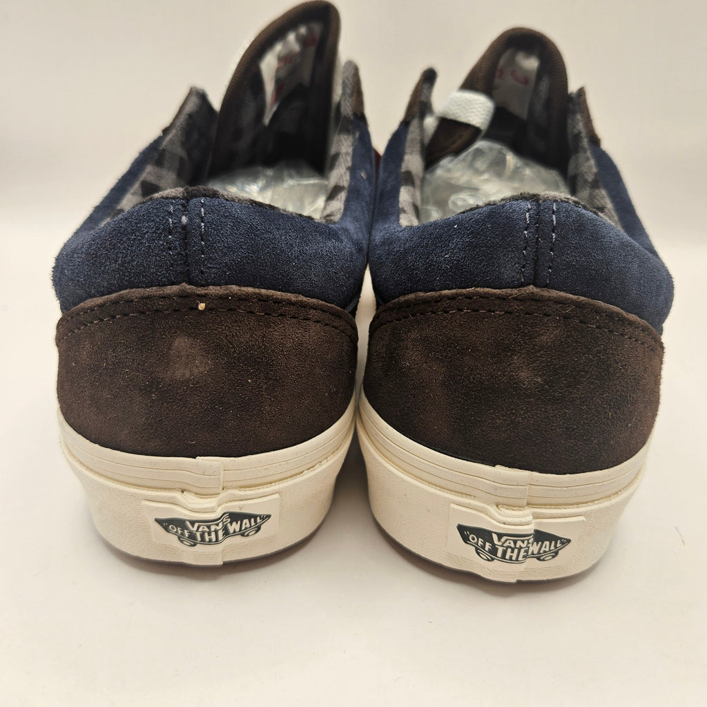 VAN'S M6.5/W8 OLD SKOOL PIG SUEDE NAVY BROWN SNEAKER NWOB