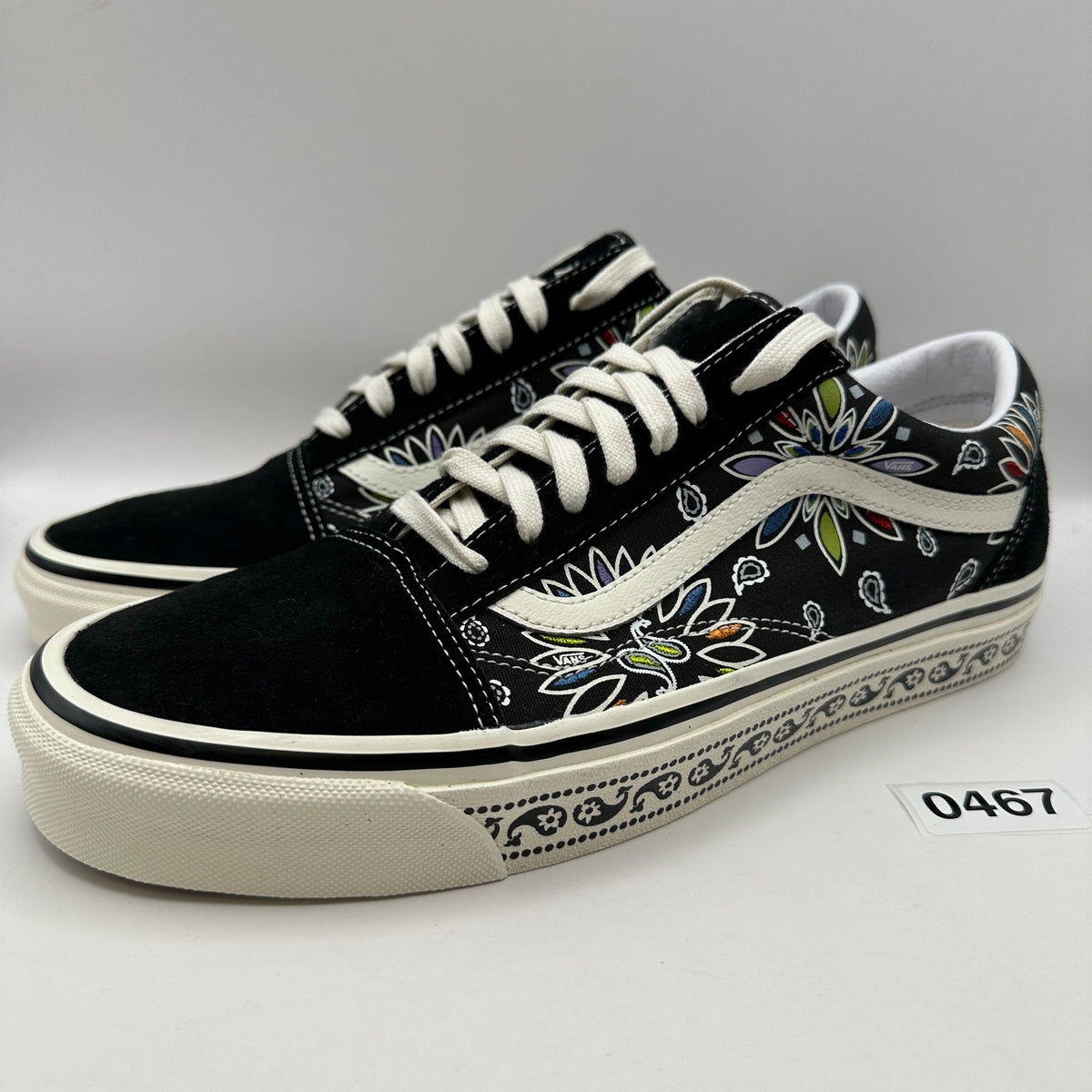 Vans Men's 11 Anaheim Factory Old Skool 36 Dx Lo Black Paisley Sneakers