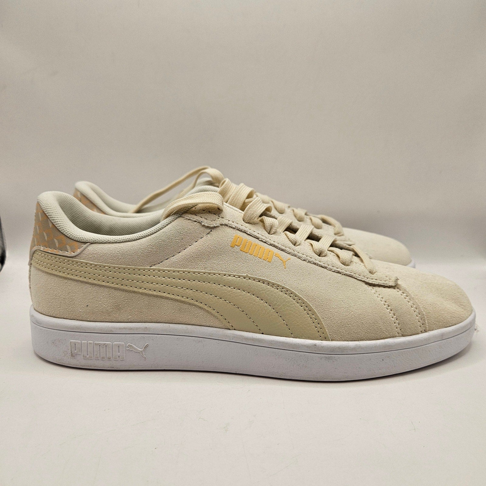 PUMA MEN'S 9 SMASH 3.0 GEOMETRIC TAN SUEDE SNEAKERS 403485-01 NWOB