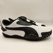 PUMA WOMEN'S 8.5 MOSTRO WHITE BLACK PERFORATED LEATHER LOW TOP SNEAKER