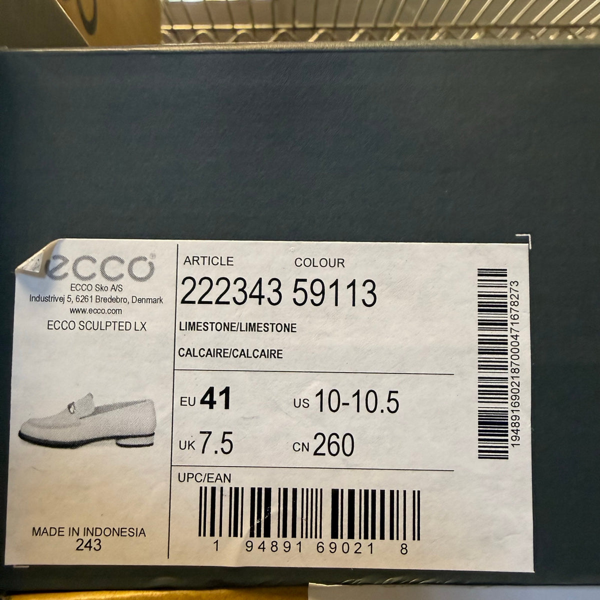 ECCO WOMEN'S 41 SCULPTED LX LIMESTONE BEIGE LEATHER LOAFER NIB 22231359113