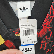 ADIDAS MEN'S LARGE ORIGINALS ATLANTA A-TOWN GRAPHIC JERSEY BLACK KD8436 CAMO