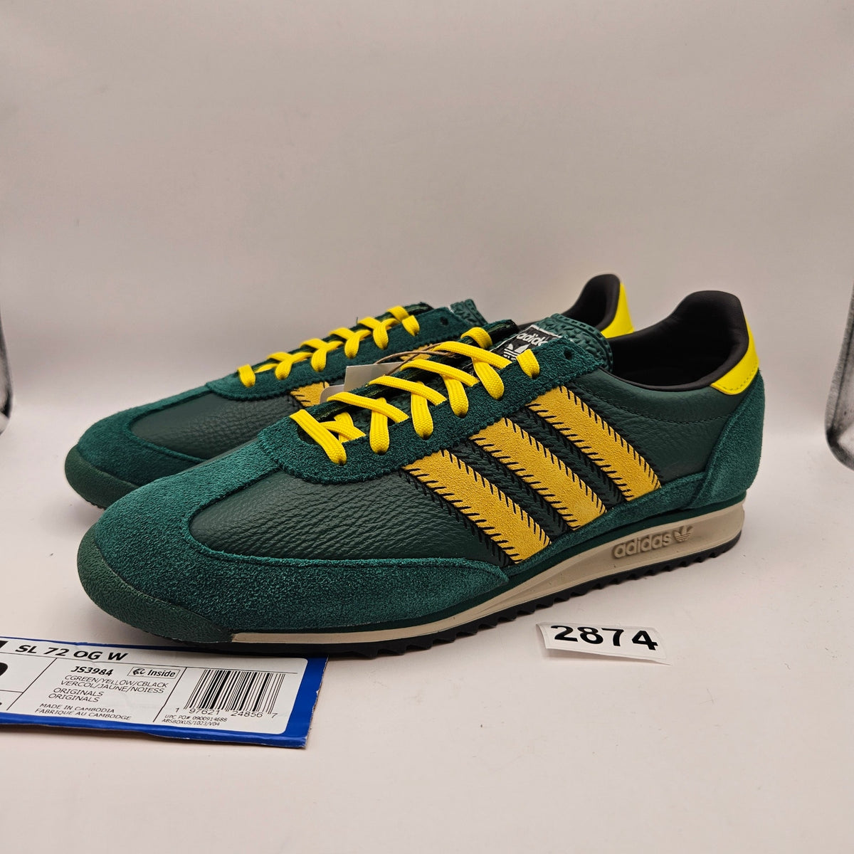 ADIDAS ORIGINALS WOMEN'S 9 COLLEGIATE GREEN SL72 OG LOW TOP SNEAKER JS3984 NWOB