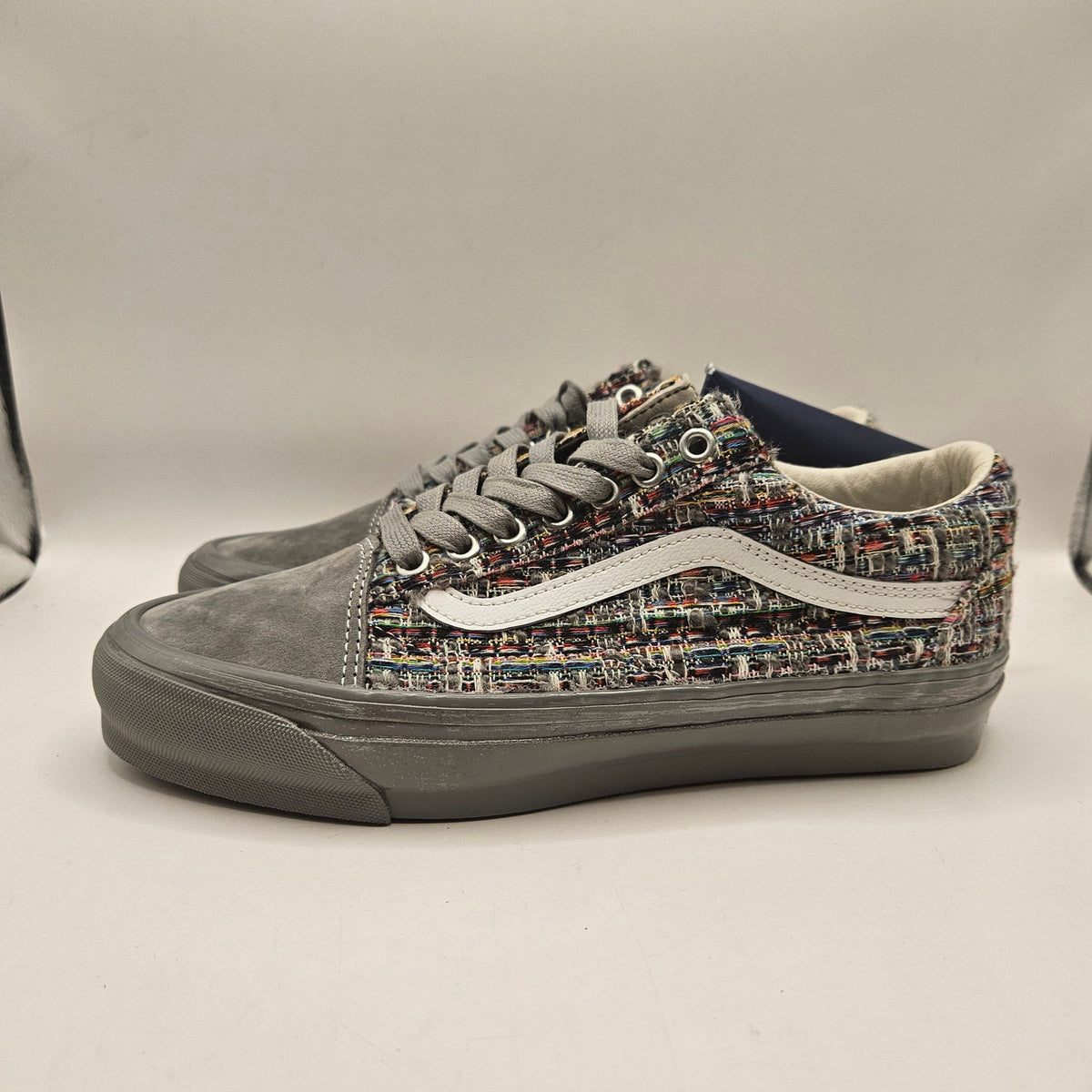 VANS WOMEN'S 8 OLD SKOOL LOW TOP SNEAKER TWEED FROST GRAY LX NWOB