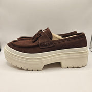 CONVERSE WOMEN'S 10.5 ALL STAR LUGGED HEEL LOAFER PLATFORM BROWN SUEDE A15552C
