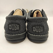 HEY DUDE MEN'S 10 WALLY SOX MICRO TOTAL BLACK OXFORD LIGHTWEIGHT SNEAKER