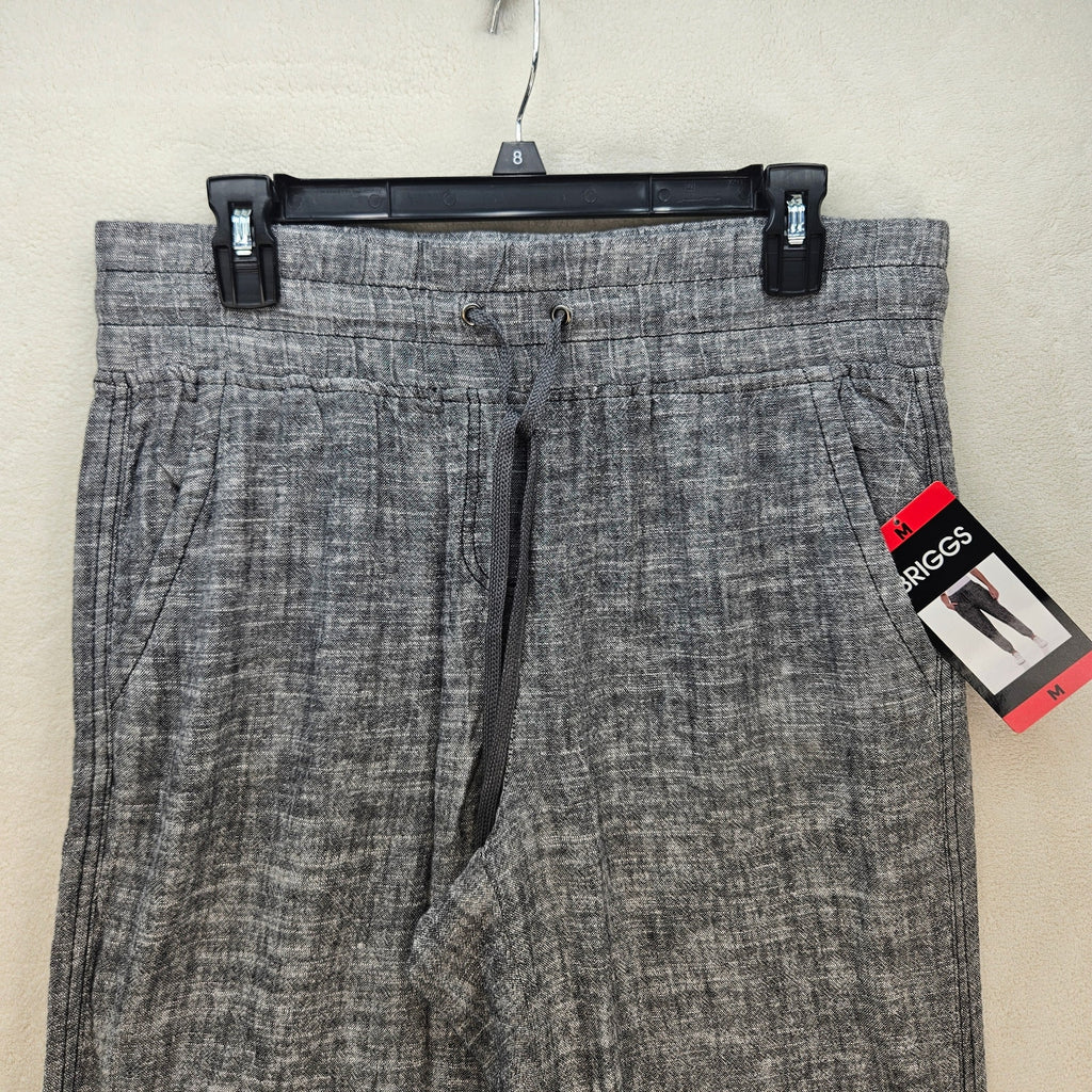BRIGGS WOMEN'S MEDIUM GRAY LINEN PANTS NWT
