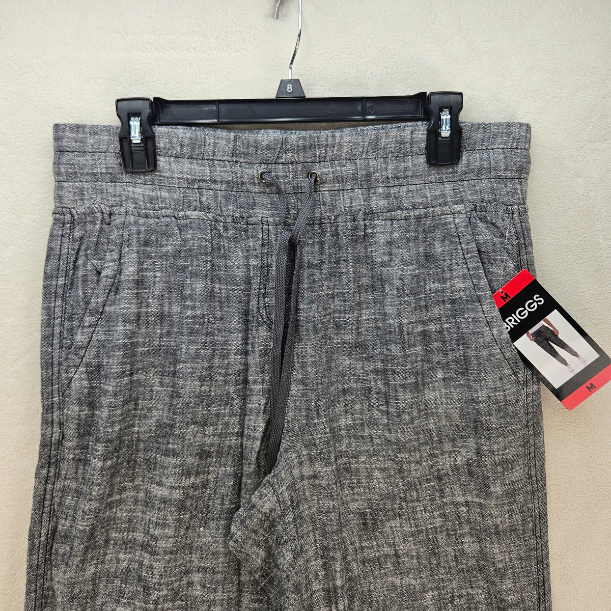 BRIGGS WOMEN'S MEDIUM GRAY LINEN PANTS NWT