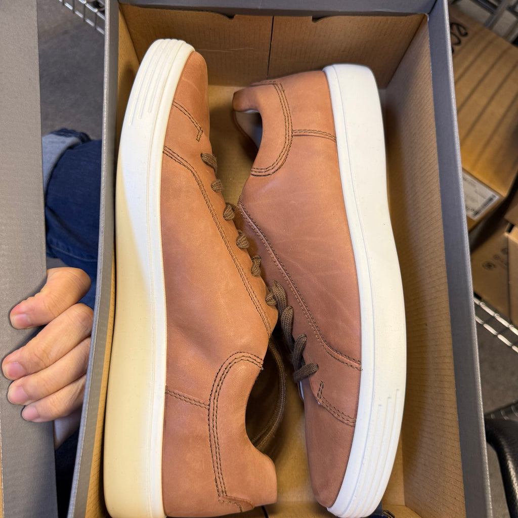 ECCO MEN'S 48 CLASSIC LEATHER SNEAKER MINK BROWN NIB RARE SIZE