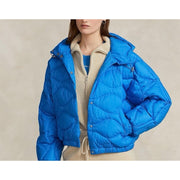 RLX RALPH LAUREN SZ M ONION-QUILTED HOODED DOWN JACKET BLUE