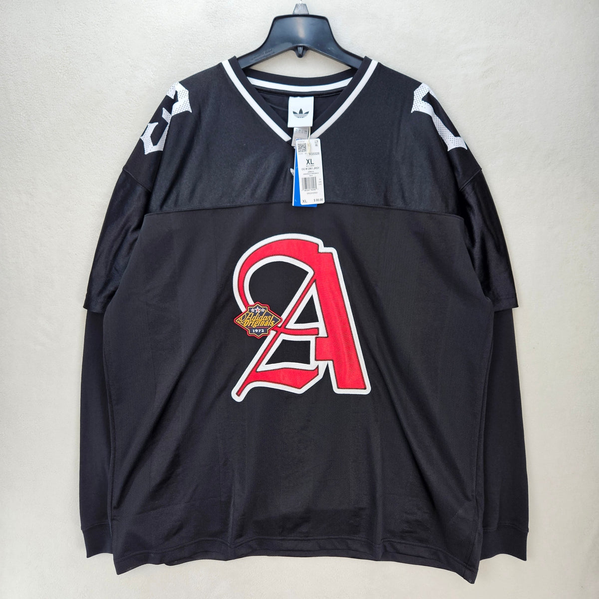 ADIDAS MEN'S XLARGE ORIGINALS TREFOIL OG 2 IN 1 JERSEY BLACK RED RARE KS5328