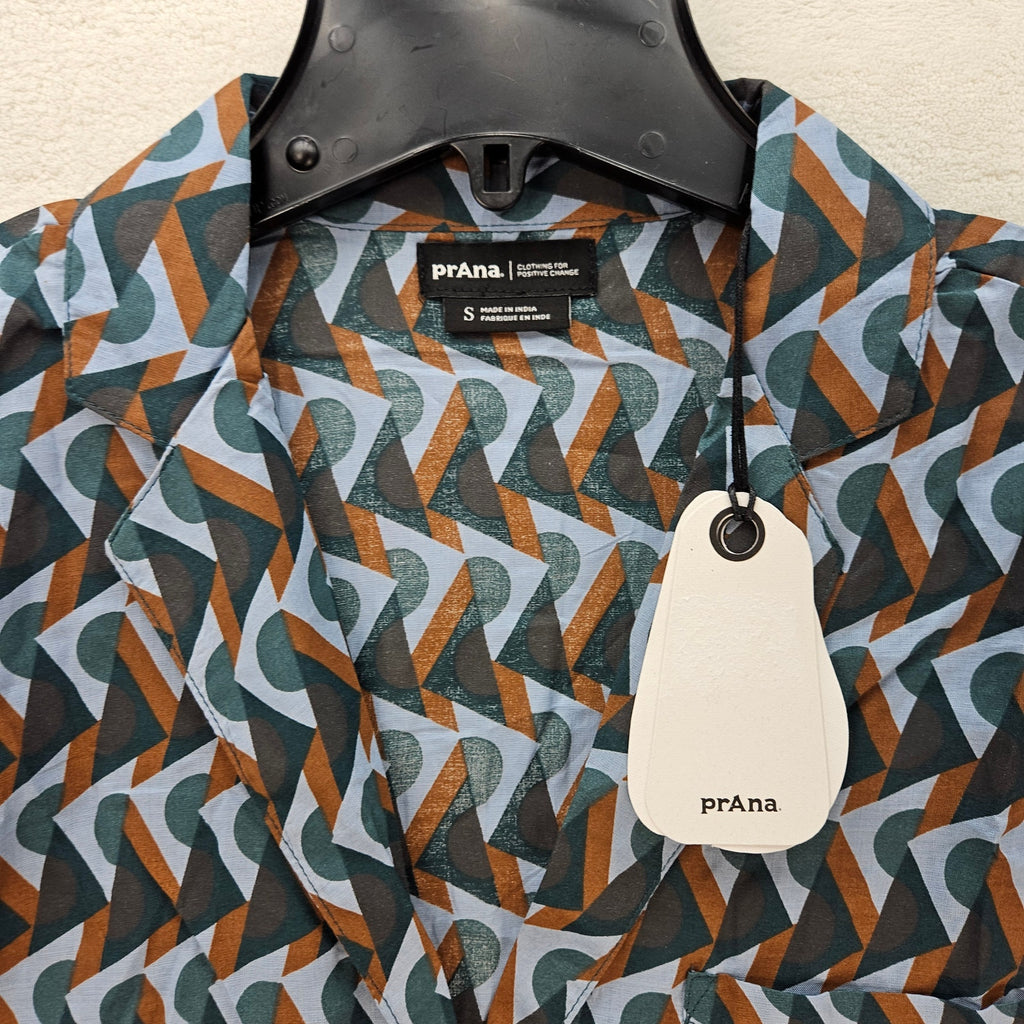 PRANA WOMEN'S SMALL IGUALA TOP HIGH TIDE RETRO GEO NWT