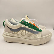 VANS WOMEN'S 7.5 OLD SKOOL HEAD SPACE COMFYCUSH WHITE GREEN ORANGE SNEAKER NWOB