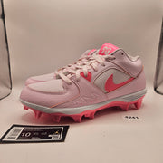 JORDAN MEN'S 10 STADIUM 90 LOW TD PINK WHITE FOOTBALL CLEATS HQ0210-600 NWOB