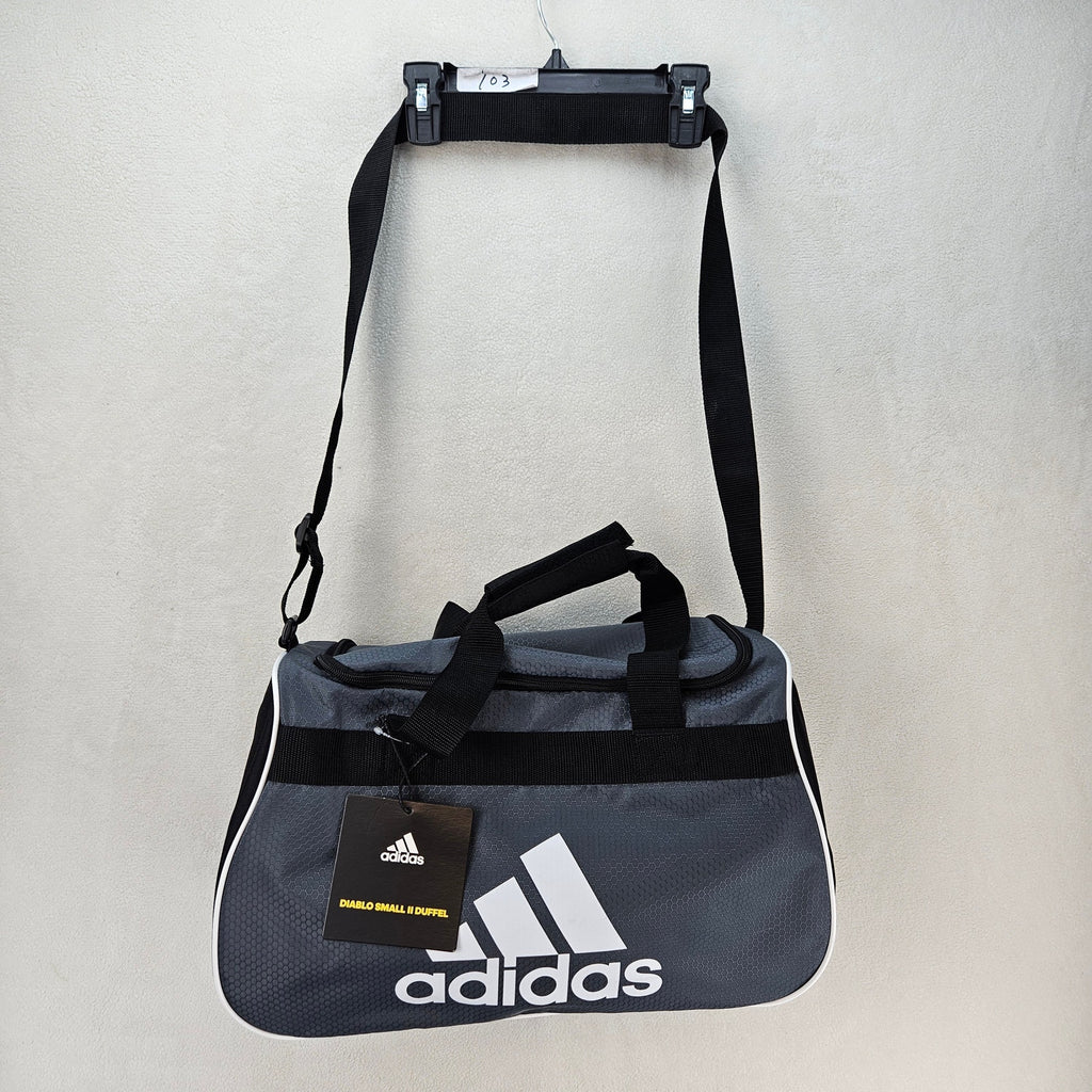 ADIDAS DIABLO SMALL II DUFFEL BAG ONIX GREY BLACK WHITE GYM TREVEL BAG NWT
