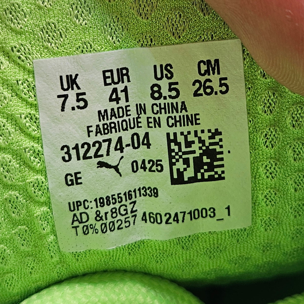 PUMA X LAFRANCE MEN'S 8.5 BASKETBALL SHOES GREEN RNR LIME GREEN 312274-04
