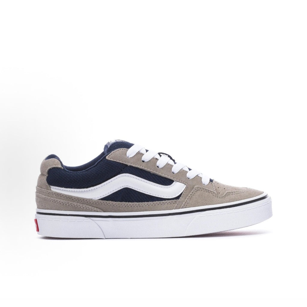 VANS MEN'S 11.5 CALDRONE LOW TOP SKATE SNEAKER SUEDE MESH GREY BLUE NIB