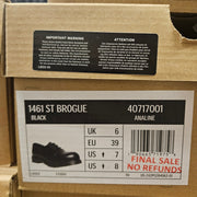 DR MARTENS WOMEN'S 8 ANALINE 40717001 1461 ST BROGUE BLACK LOW STEEL TOE RARE
