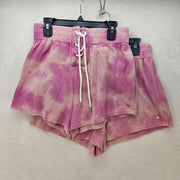 LOT OF 2 VOLCOM WOMEN'S SMALL PINK TIE DYE LIL FLEECE SHORTS NWT