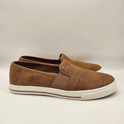 LAUREN RALPH LAUREN WOMEN'S 7.5 JINNY WOVEN SLIP-ON SNEAKER TAN NWOB