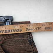 LEVI'S WOMEN'S 27 X EMMA CHAMBERLAIN 501 ORIGINAL JEANS TREE RINGS BROWN
