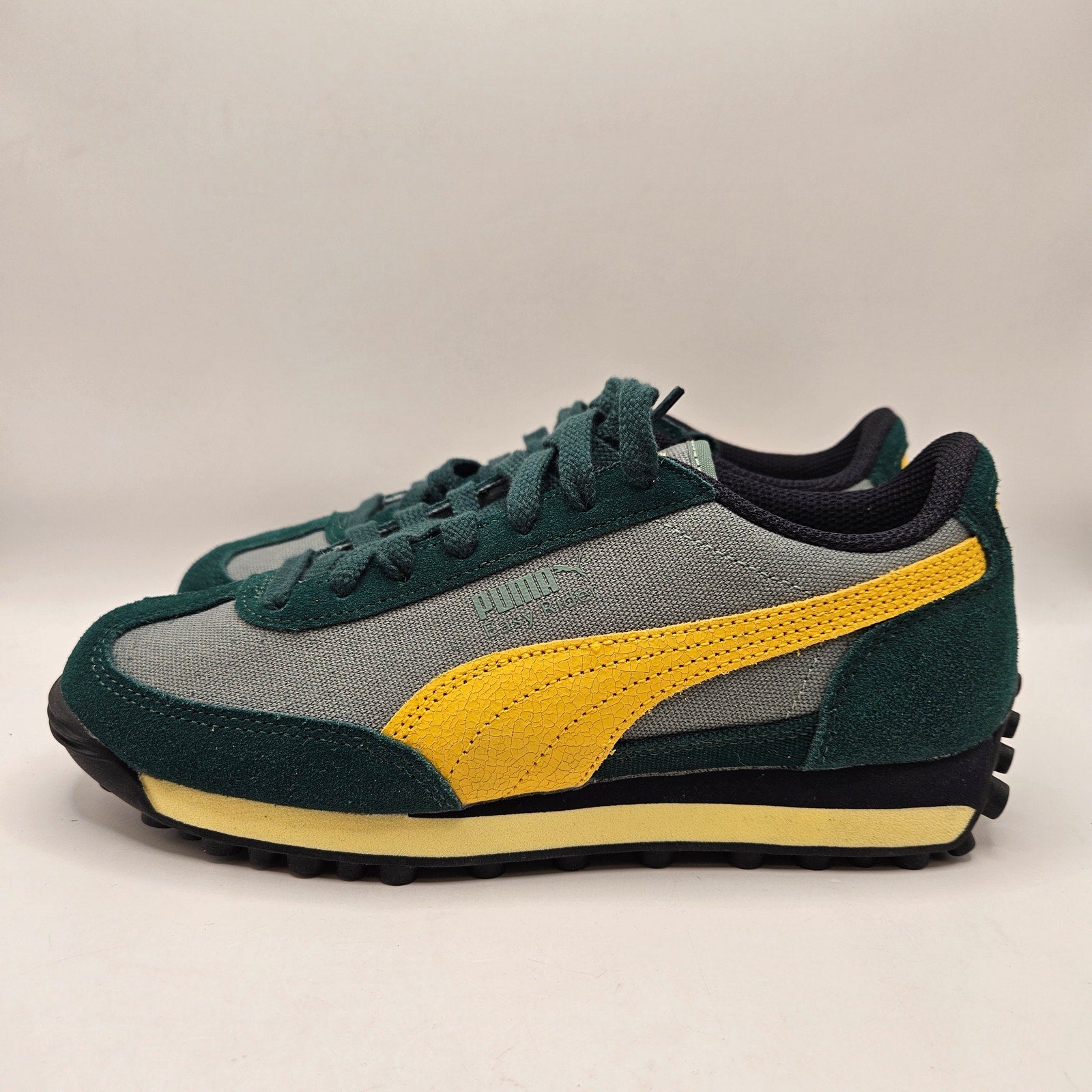PUMA MEN'S 5 EASY RIDER GREEN MOON SUNNY YELLOW LOW TOP CANVAS SNEAKER 400397-02