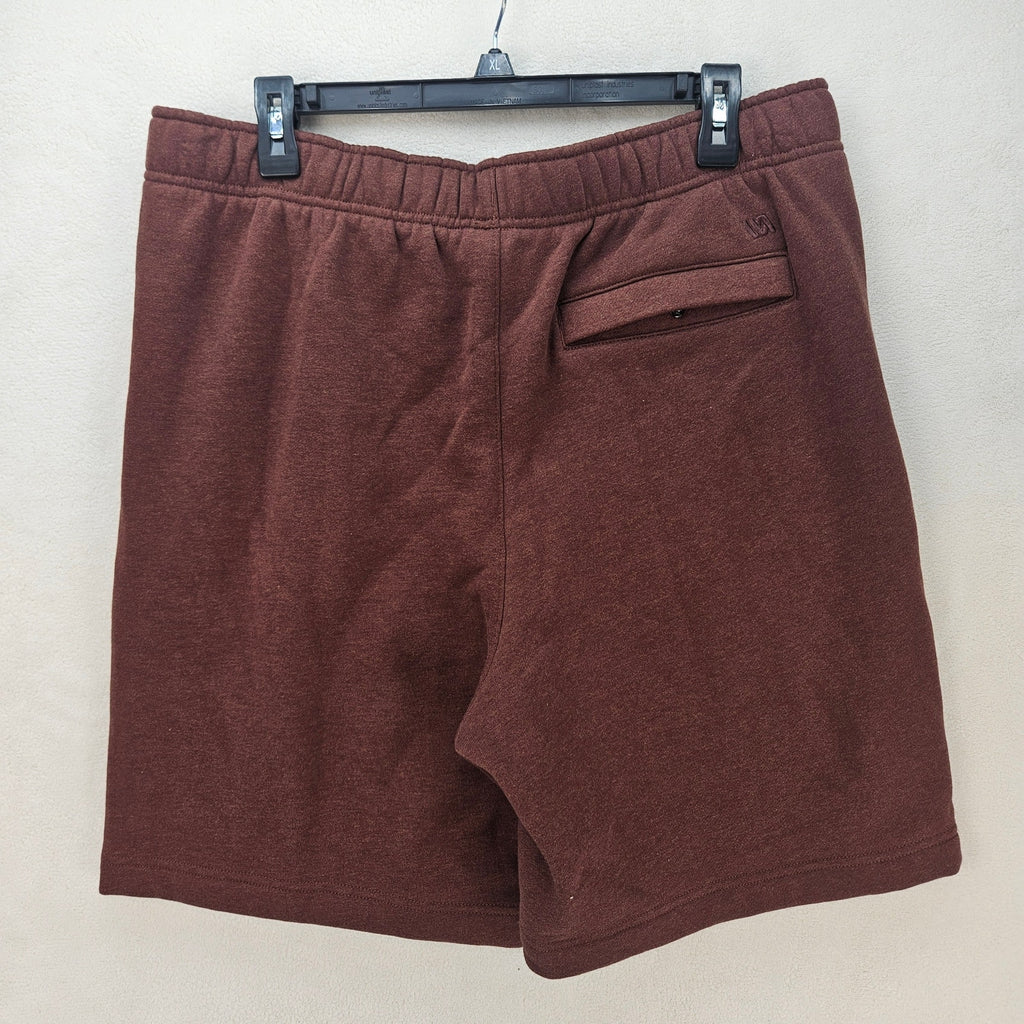 VRST MEN'S LARGE 8" CLASSIC FLEECE BROWN HEATHER SHORTS NWT