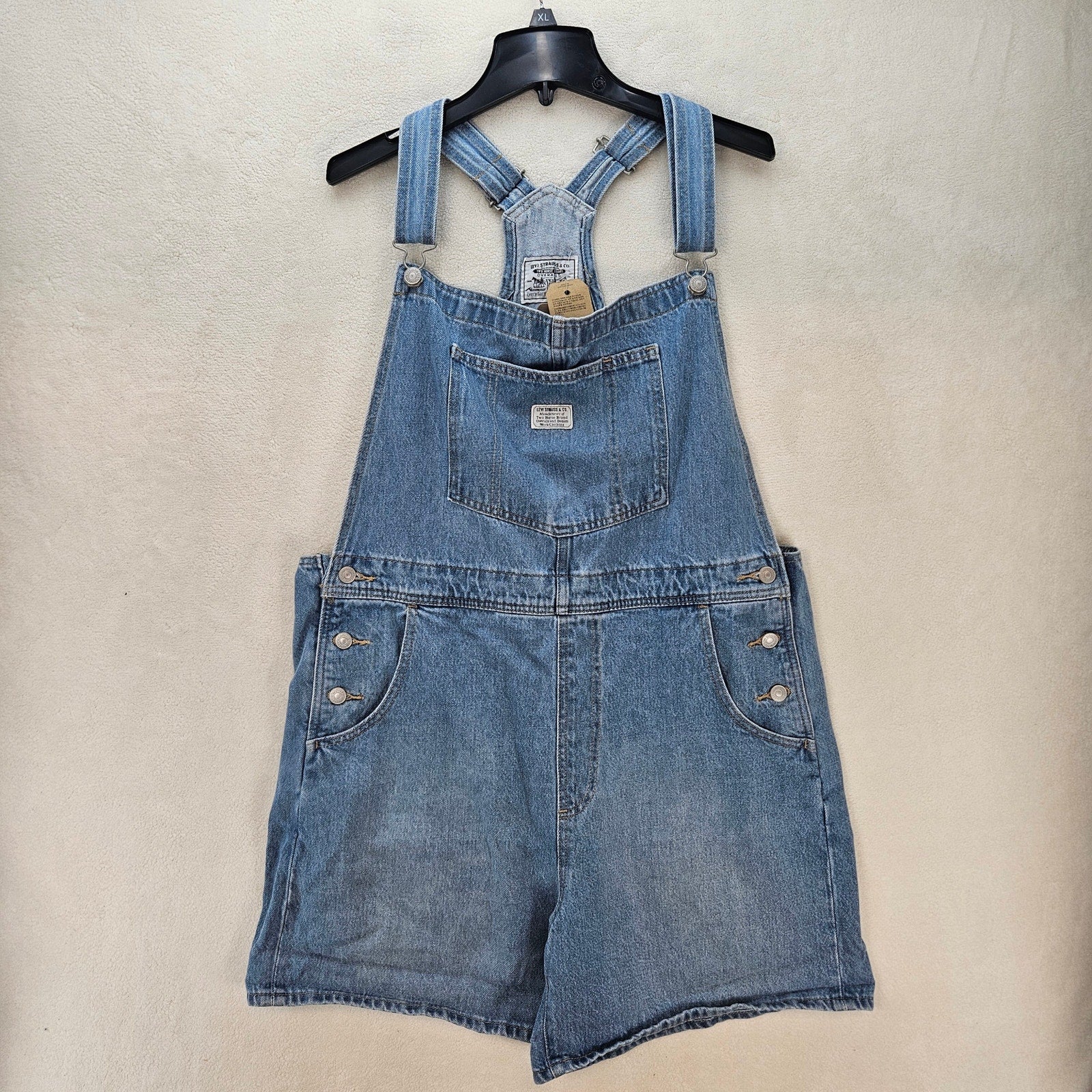 LEVI'S WOMEN'S XL VINTAGE SHORTALLS NWT IN THE FIELD LIGHT WASH