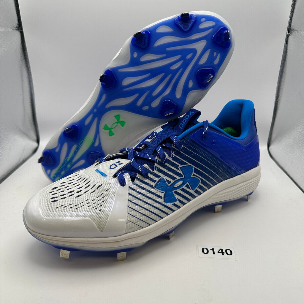 UNDER ARMOUR Men's 15 Yard Low Baseball Metal Cleats Blue White