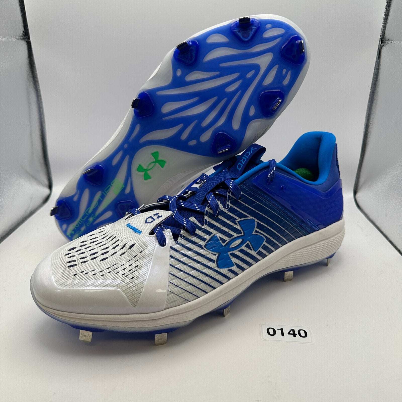 UNDER ARMOUR Men's 15 Yard Low Baseball Metal Cleats Blue White