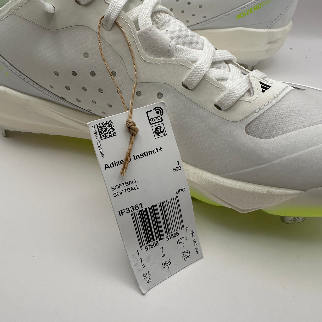 Adidas Adizero Instinct+ Softball Cleats Wms 8.5 White/Neon