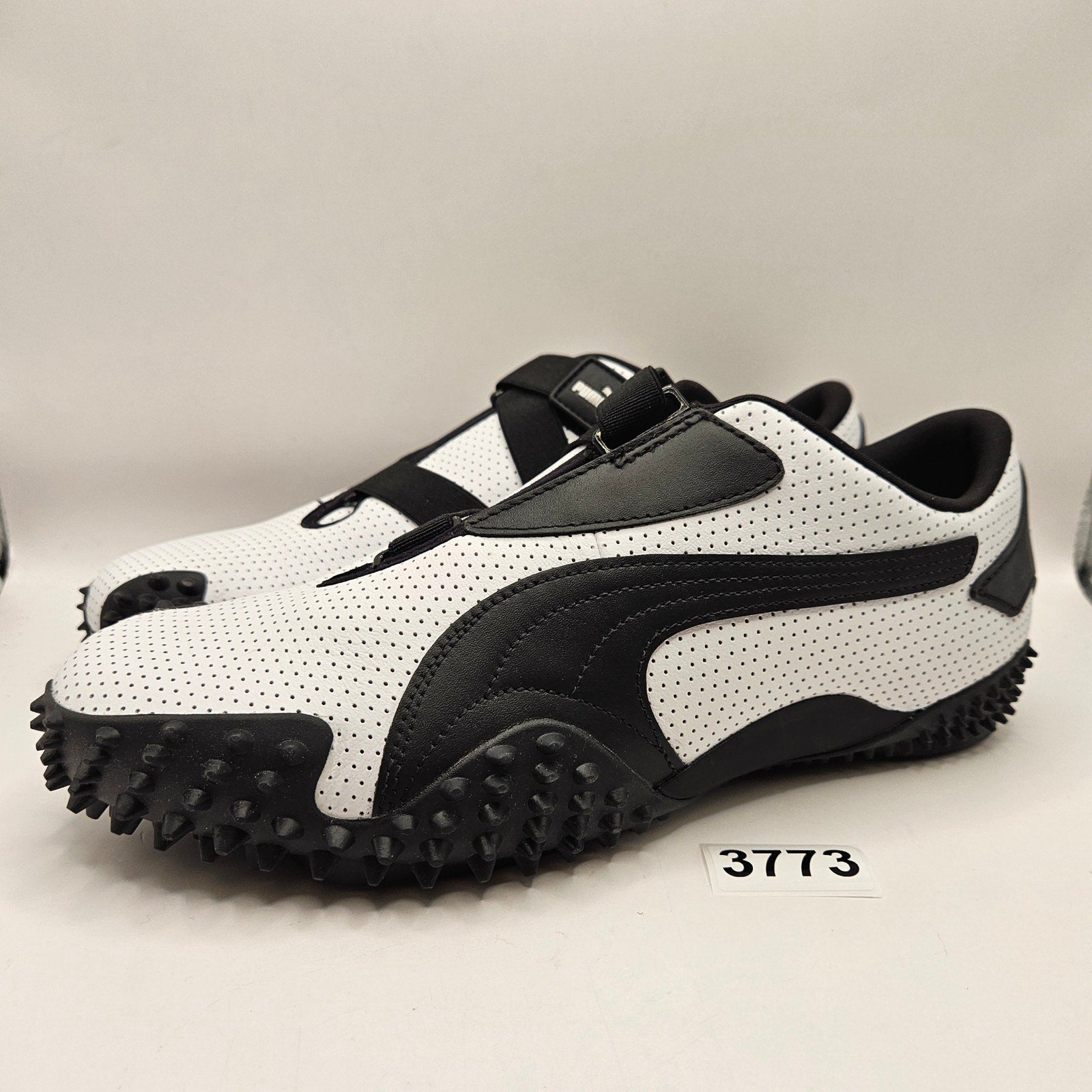 PUMA MOSTRO MEN'S 11 PERFORATED LEATHER PACK SNEAKERS WHITE BLACK 397331-01