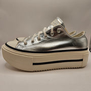 CONVERSE MEN'S 8 CHUCK TAYLOR LIFT DOUBLE STACK PLATFORM SILVER METALLIC A16406C