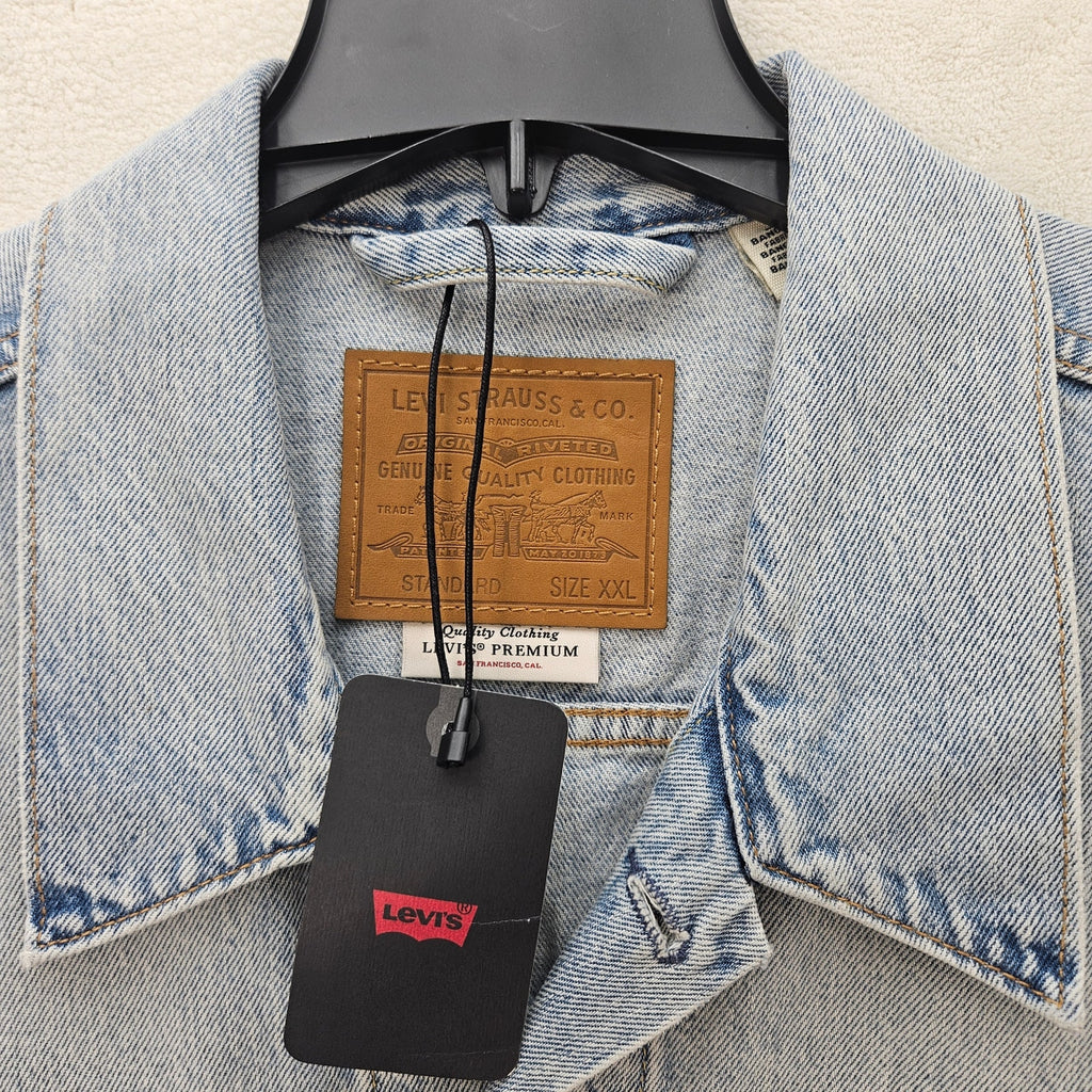 LEVI'S MEN'S XXL PREMIUM TRUCKER JACKET NWT LIGHT WASH