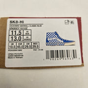 VANS MEN'S 11.5 SK8-HI CHECKERBOARD SIDEWALL CLASSIC BLUE SKATEBOARD NWOB