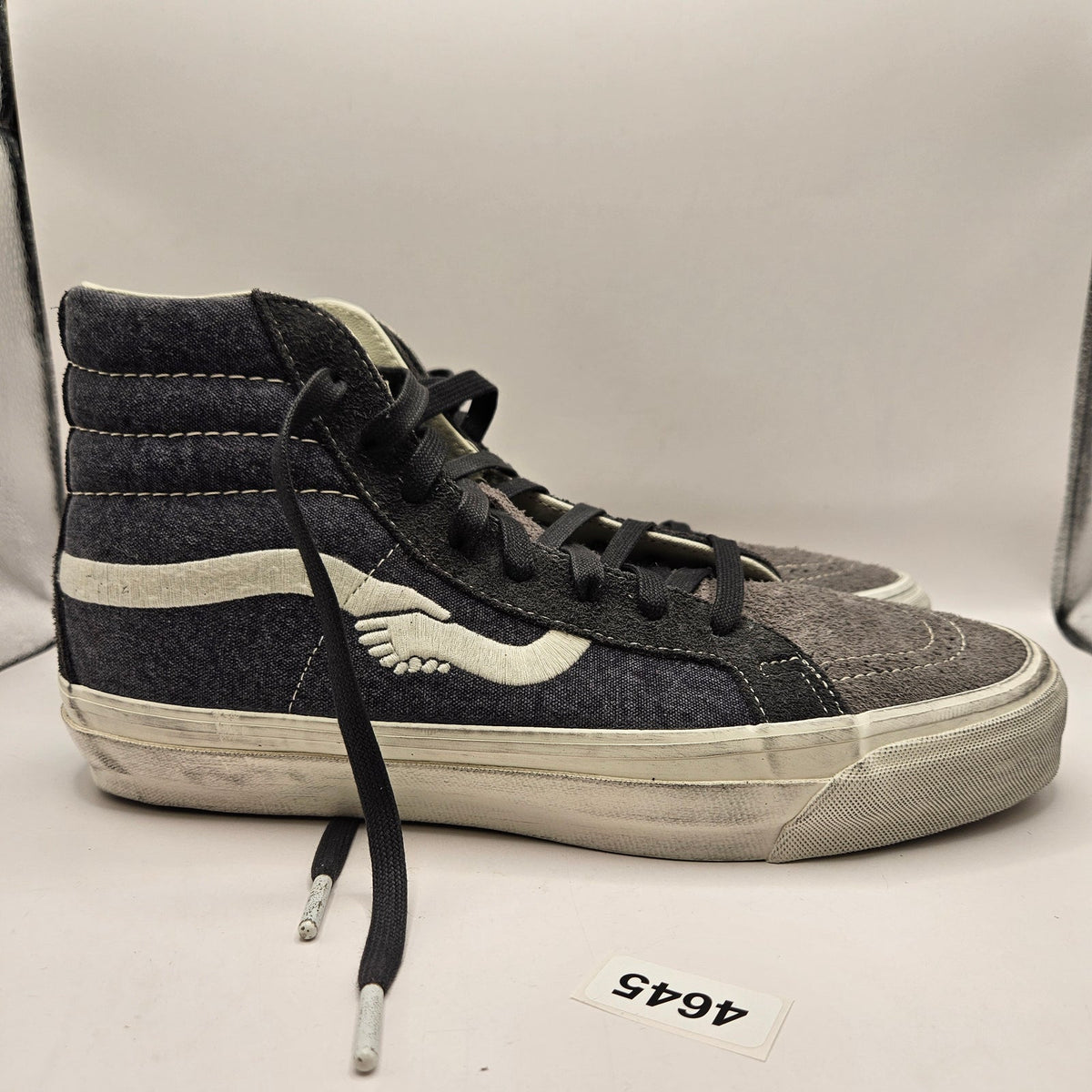 VANS X NOTRE MEN'S 12 SK8 HI REISSUE 38 LX RAVEN GRAY SKATEBOARDING SNEAKER BONE