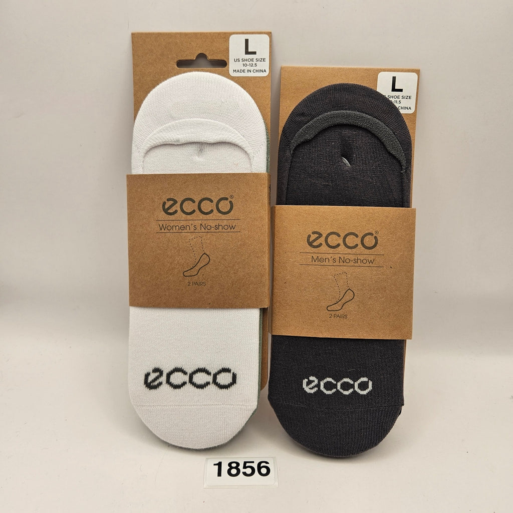 LOT OF 2 - ECCO MEN'S LARGE (9-11.5) + WOMEN'S LARGE(10-12.5) NO-SHOW 4 PAIRS