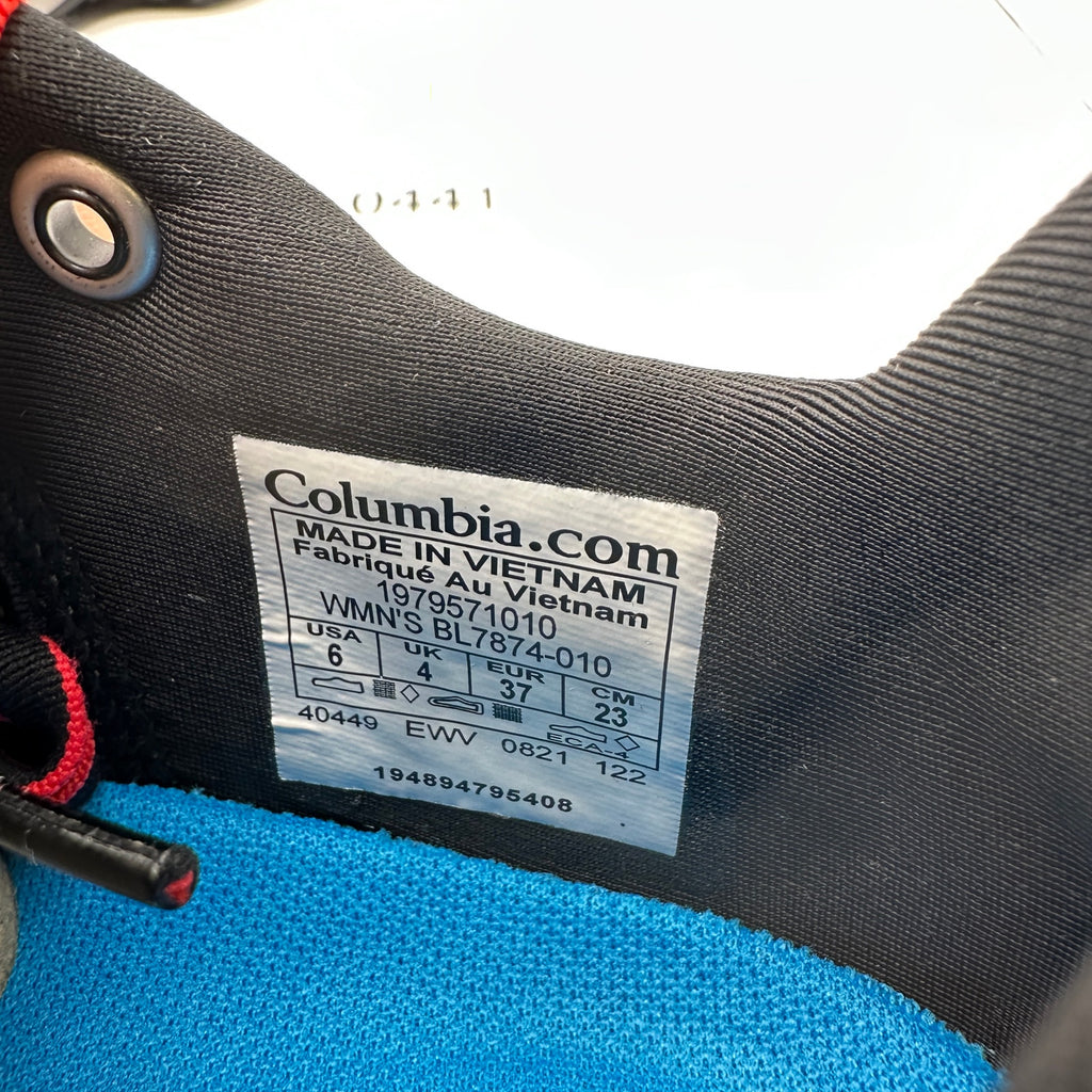 COLUMBIA Women's 6 Escape Thrive Ultra Black/Red Hiking Trail Waterproof