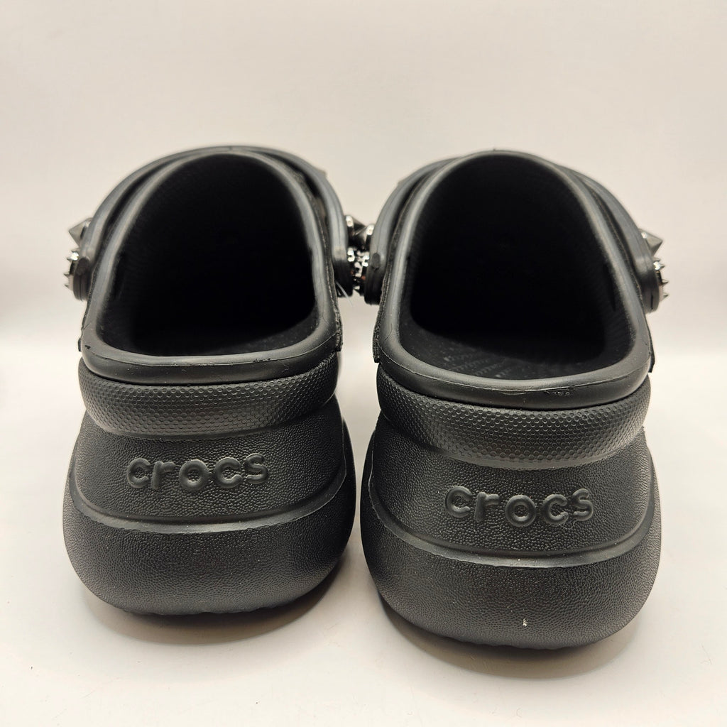 CROCS WOMEN'S 5 BAE STUDDED CLOG BLACK PLATFORM NWOB 211626-001