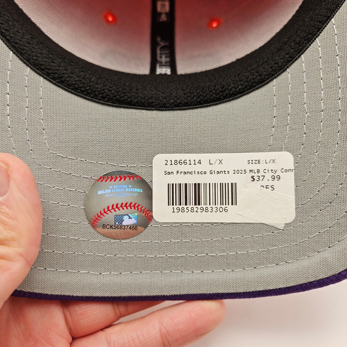 NEW ERA L/XL SAN FRANSICO GIANTS 2025 CITY CONNECT BATTING ORANGE PURPLE NWT