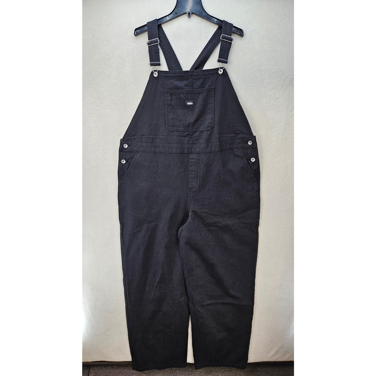 VANS WOMEN'S XXL BLACK OVERALL SIRELLE BLACK COTTON RELAXED FIT