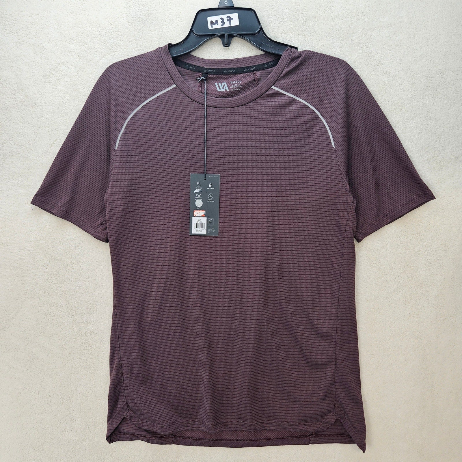 VRST MEN'S SMALL DEEP VIOLET SHORT SLEEVE T SHIRT RUNNING NWT