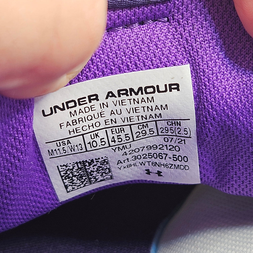 UNDER ARMOUR MEN'S 11.5 FLOW FUTR X TEAM BASKETBALL 3025067-500 NWOB PURPLE WHT