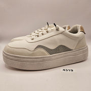 HEY DUDE WOMEN'S 9 HUDSON LIFT METALLIC SNEAKERS WHITE 41985-100