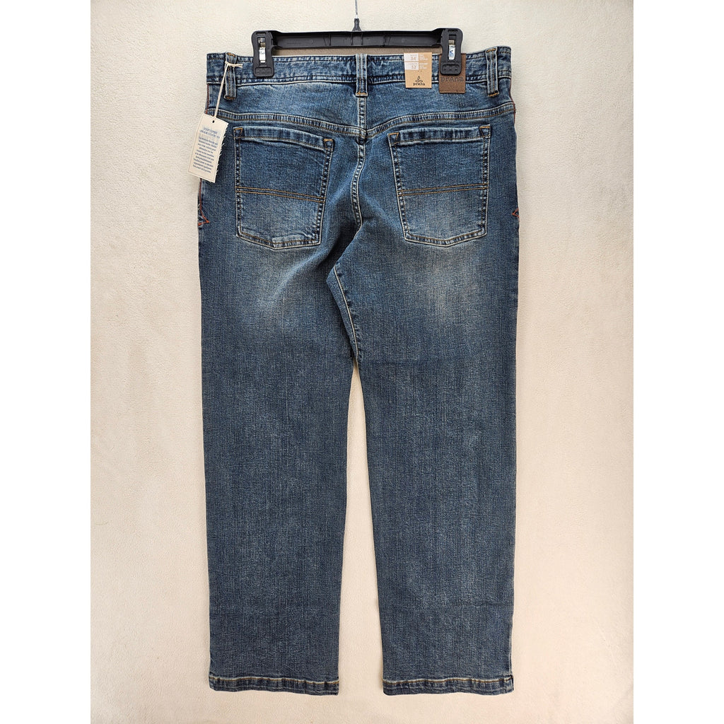 PRANA MEN'S 34X32 AXIOM JEAN ANTIQUE STONE WASH NWT STRAIGHT LEG