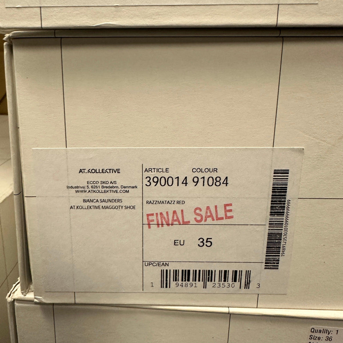 ECCO KOLLECTIVE X BIANCA SAUNDERS 35 ED MAGGOTY LOAFER ORANGE NIB $535 39001491084