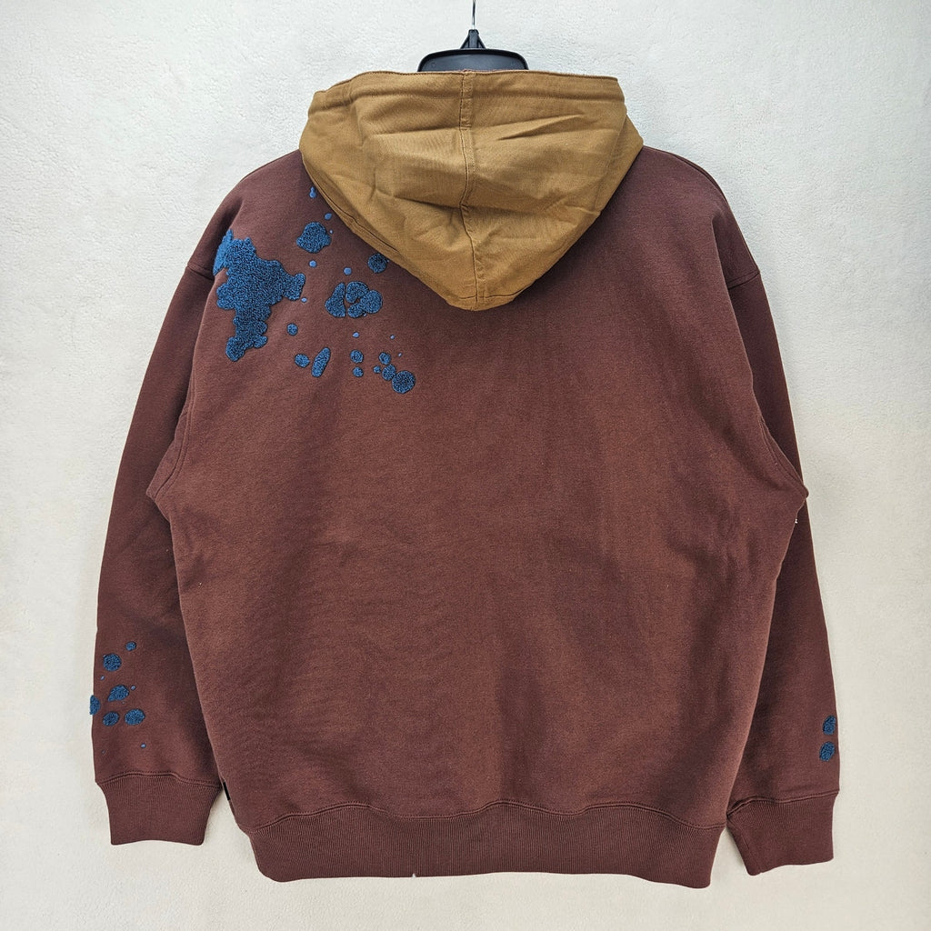 CONVERSE X BANDULU MEN'S SMALL COLLAB PULLOVER HOODIE BROWN NWT