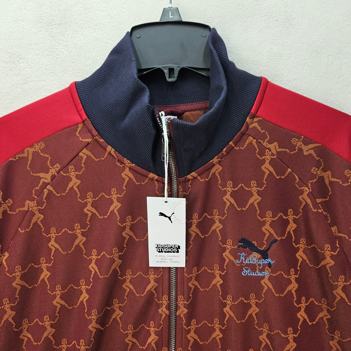 PUMA MEN'S XL KIDSUPER JACKET RETAIL $200 T7 TRACK JACKET RUBY 632373-96